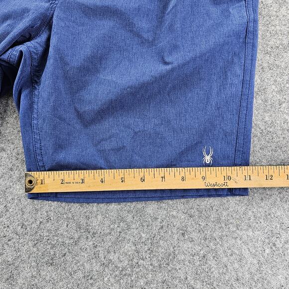 Spyder Swim Trunks Small Board Shorts Mens Blue Mesh Lining Pockets 8" Inseam - Picture 11 of 14
